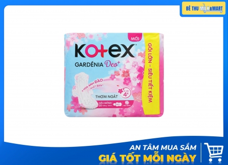 Băng Vệ Sinh Ban Ngày Kotex Gardenia Siêu Mỏng Cánh 20 Miếng