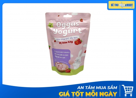 Bánh Ăn Dặm Sữa Chua Khô Sấy Lạnh Oggas Dâu 18g