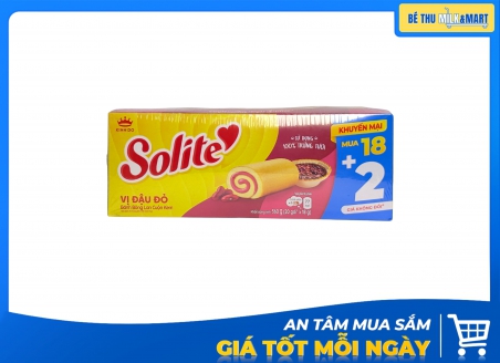 Bánh Bông Lan Solite Cuộn Kem Đậu Đỏ 324g