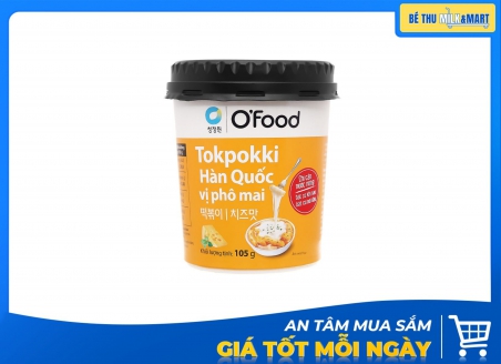 Bánh Gạo Tokpokki Hàn Quốc O'Food Vị Phô Mai 105g
