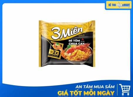 Mì 3 Miền Gold Chua Cay Đặc Biệt 75g