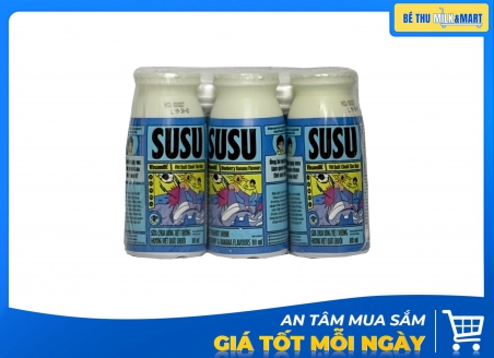 Sữa Chua Uống VNM Susu Hương Việt Quất Chuối Chai 80ml
