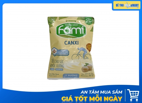 Sữa Đậu Nành Fami Canxi Ít Đường Bịch 200ml