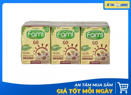 Sữa Đậu Nành Fami Go Vị Đậu Đỏ Nếp Cẩm Hộp 200ml