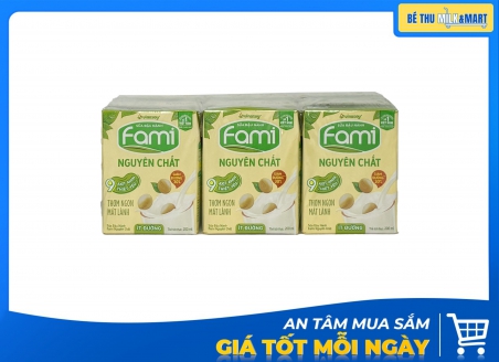 Sữa Đậu Nành Fami Nguyên Chất Ít Đường Hộp 200ml
