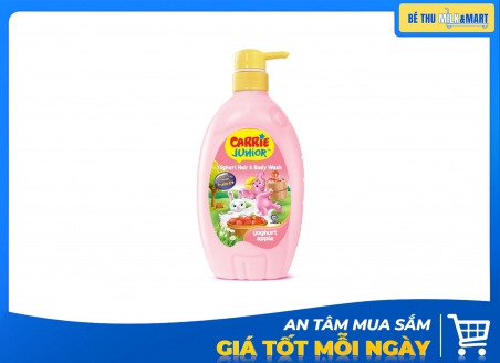 Sữa Tắm Gội Carrie Junior Yoghurt Táo 700g Kẹp