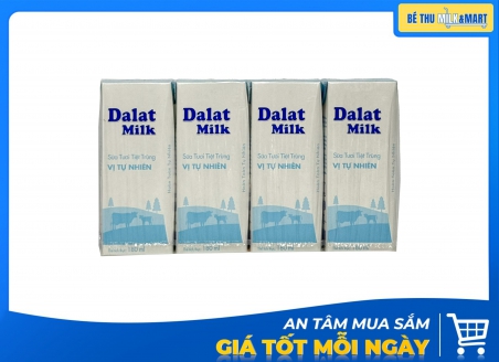 Sữa Tươi Đà Lạt Milk Không Đường 180ml