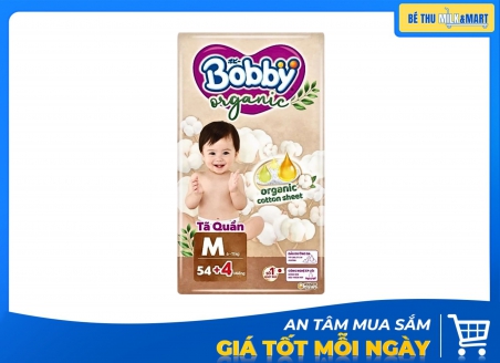 Tã Quần Bobby Organic M 54 Miếng